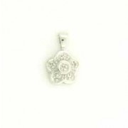 9ct WHITE 2pt DIAMOND SET FLOWER PENDANT