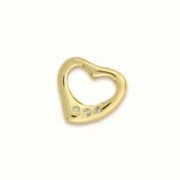 9ct 3 STONE SET 14.5mm TIF HEART PENDANT