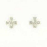 9ct 5pt DIA.PAVE SET PLUS SIGN STUDS