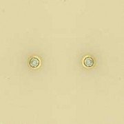 9ct 10pt DIAMOND RUBSET STUDS