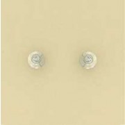 9ct WHITE 5pt DIA.RUBSET DOMED STUDS