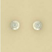 9ct WHITE 15pt DIA. RUBSET DOMED STUDS