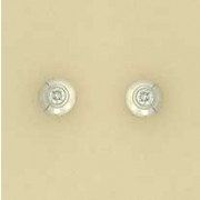 9ct WHITE 15pt DIA. RUBSET DOMED STUDS