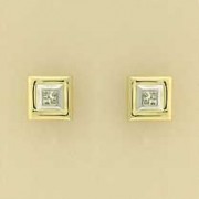 9ct 20pt SQ.DIAMOND SET SQUARE STUDS