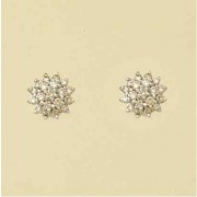 9ct 50pt DIAMOND 3 TIER CLUSTER STUDS