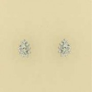 9ct WHITE 10pt DIAMOND TEARDROP EARRING