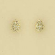 9ct 15pt DIAMOND TEARDROP CLUSTER STUDS