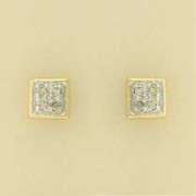 9ct 25PT DIAMOND SQUARE CLUSTER STUDS