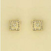 9ct 25pt DIAMOND SQUARE CLUSTER STUDS