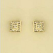 9ct 25pt DIAMOND SQUARE CLUSTER STUDS