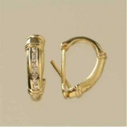 9ct 25pt DIAMOND CLIP 1/2 HOOP STUDS