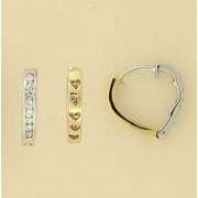 9ct 25pt DIA.SET 2 COLOUR HEART CREOLES