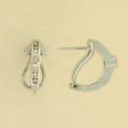 9ct WHITE 25pt DIAMOND CLIP HOOP STUDS