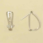 9ct WHITE 50pt DIAMOND HINGED STUD HOOPS