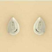 9ct WHITE 10pt DIA.SET TEARDROP STUDS