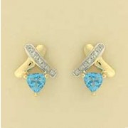 9ct 5mm TRILLION BT/2pt DIA STUD