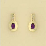 9ct AMETHYST/4.5pt DIA FANCY STUDS