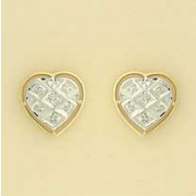 9ct 4pt DIA PAVE SET FANCY HEART STUDS