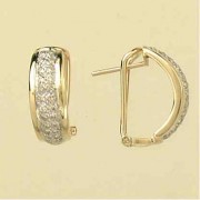 9ct 50pt DIAMOND CLIP FIT STUD HOOPS