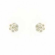 9ct WHITE 25pt DIAMOND SET FLOWER STUDS