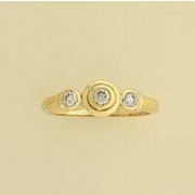 9ct 25pt DIAMOND 3 STONE RUBSET RING