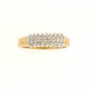 9ct 25pt DIA.SET 3 ROW DRESS RING