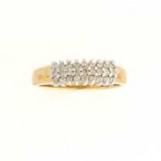 9ct 25pt DIA.SET 3 ROW DRESS RING