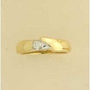 9ct 10pt DIA.FANCY RUBSET SOLITAIRE RING
