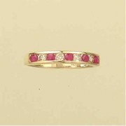 9ct 20pt DIAMOND/RUBY CHANNEL SET 1/2 ET