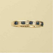 9ct DIAMOND/SAPPHIRE 20pt 1/2 ETERNITY