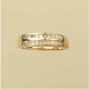 9ct 50pt PRINCESS CUT DIA 2 ROW  1/2 ET