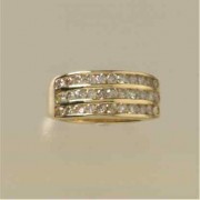 9ct 1.0ct DIAMOND 3 ROW 1/2 ETERNITY