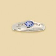 9ct WHITE 4.5PT DIA/TANZANITE RING