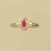 9ct 12pt DIAMOND/RUBY CLUSTER RING