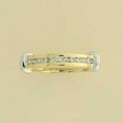 9ct 25pt DIAMOND CHANNEL SET 2 COL.RING