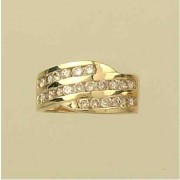 9ct 1.0ct DIAMOND 3 ROW CHANNEL SET RING