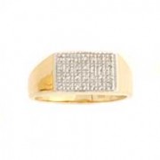 9ct 10pt DIA 13x9mm SQ.TOP RING