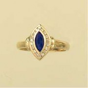 9ct 18pt DIAMOND/SAPPHIRE MARQUIS RING