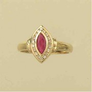 9ct 18pt DIAMOND/RUBY MARQUISE RING