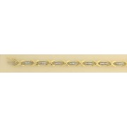 9ct 1ct DIAMOND 2 COLOUR BRACELET