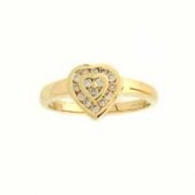 9ct 25pt DIAMOND SET HEART FANCY RING