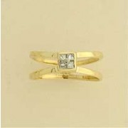 9ct 10pt 4 SQ.DIA.SET SPLIT SHANK RING