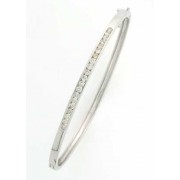 9ct WHITE 80pt DIA.CHANNEL SET BANGLE