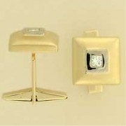 9ct 25pt DIA SET YELL/WHITE CUFFLINKS