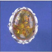 SPC 20x15mm OVAL AMBER RING