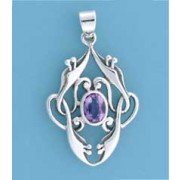 SPC VICT.STYLE OVAL AMETHYST PENDANT   =