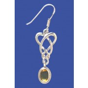 SPC CELTIC DROP EARRING WITH AMBER DROP-