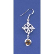 SPC AMBER CELTIC DROP EARRING