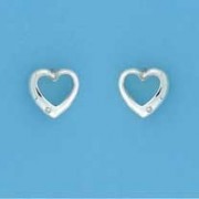 SPC DIAMOND SET TIF HEART STUDS