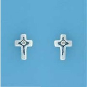 SPC DIAMOND SET 10mm CROSS STUDS